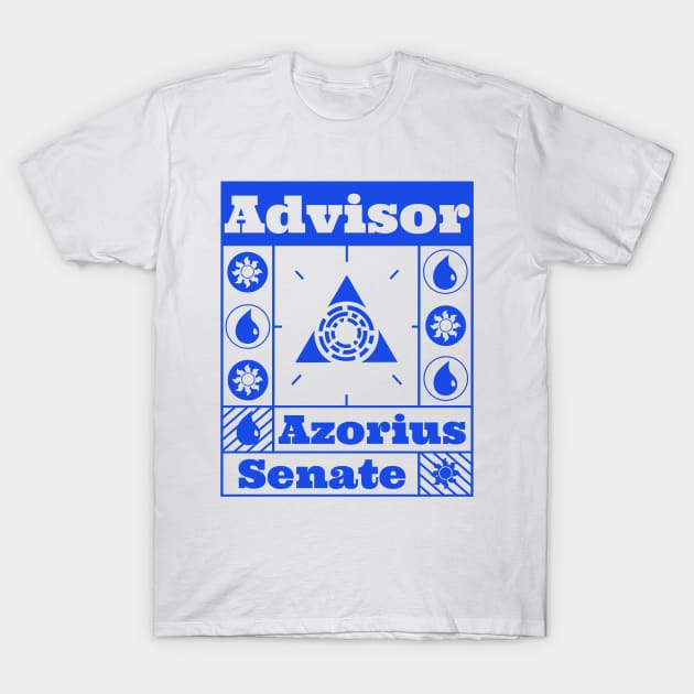 Azorius Senate | Advisor | MTG Guild Blue on White Design T-Shirt by ChristophZombie